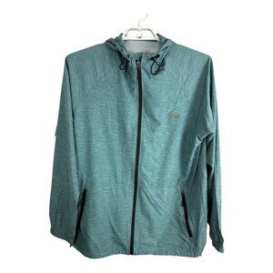 Ocean Coast Mens Jacket Adult Size Large Green Long Sleeve Pockets Hood Pockets